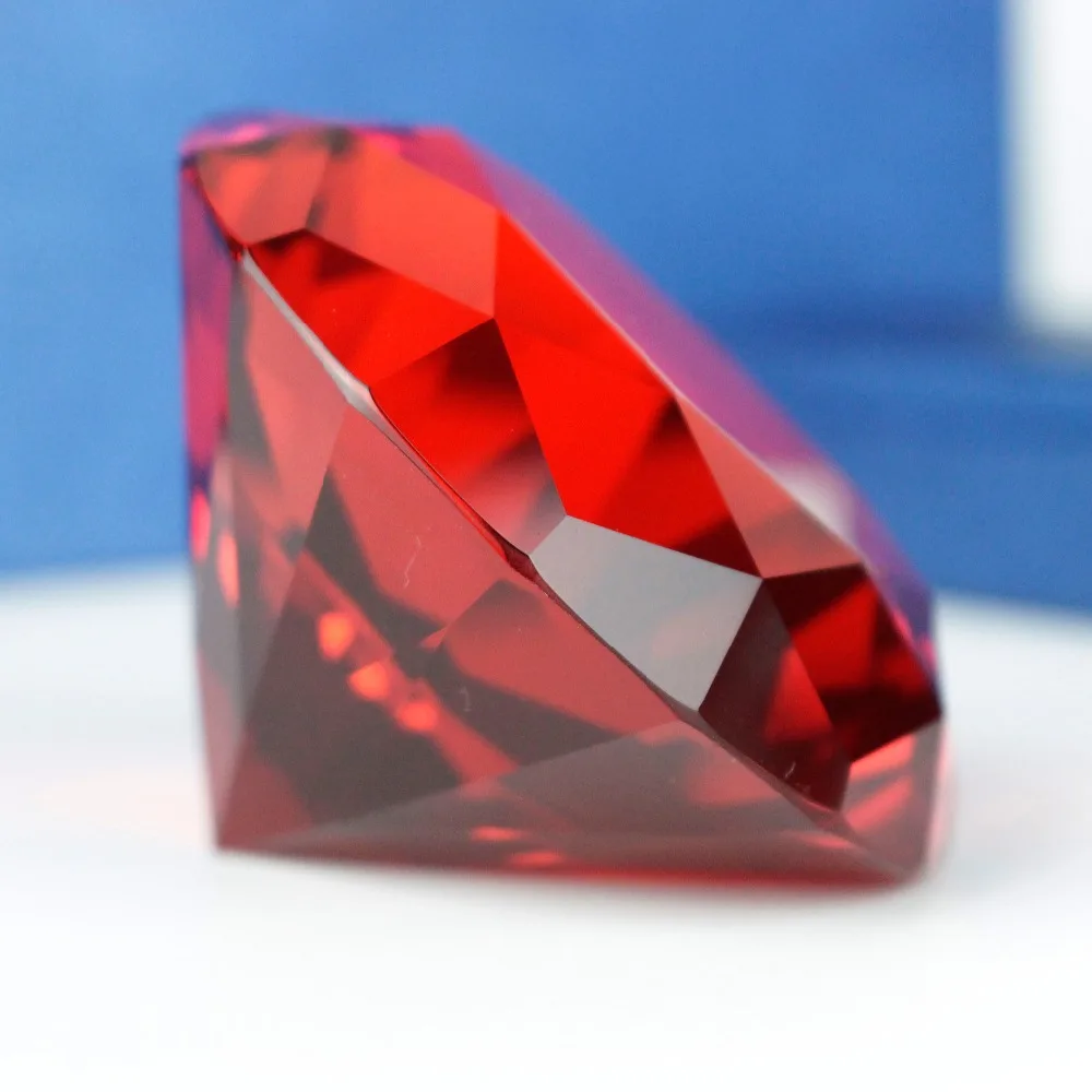 6cm Ruby Red Color Crystal Glass Diamond Paper Weight  Miniature Gorgeus Crystal Wedding Decoration Wedding Valentine Gifts