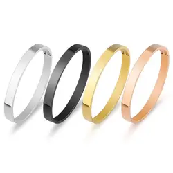 Wholesale Jewelry--titanium steel Smooth Bangle for Men Women Different Size Europe Fashon 4 Gold Color