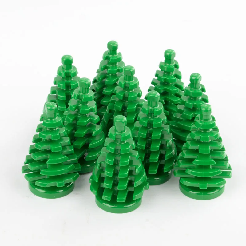 Christmas Tree Building Blocks Green Plant Figure City Military Accessories Blocks Mini Trees Plants MOC Toys For Children C042