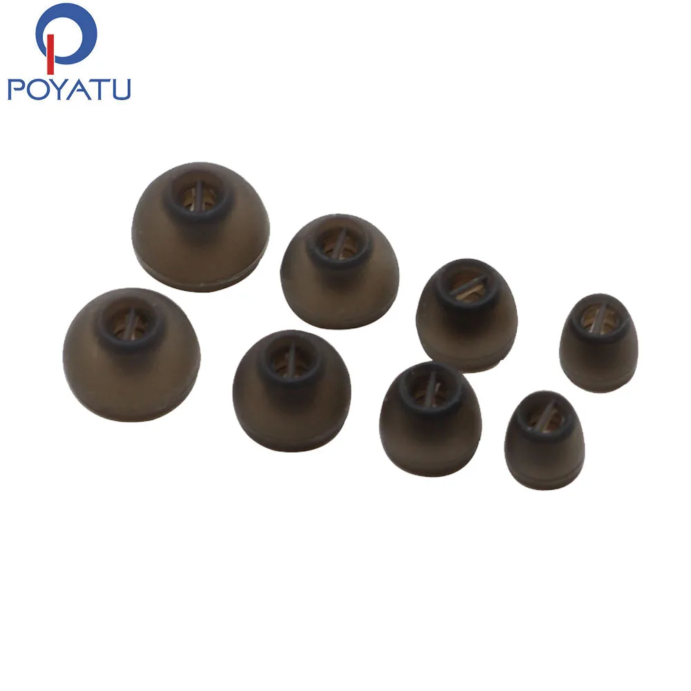 رؤوس للأذن من POYATU مكونة من 4 أزواج من L M S XS سماعات أذن مزودة بأطراف من السيليكون للأذن وأكمام للأذن مناسبة لأذن Sennheiser