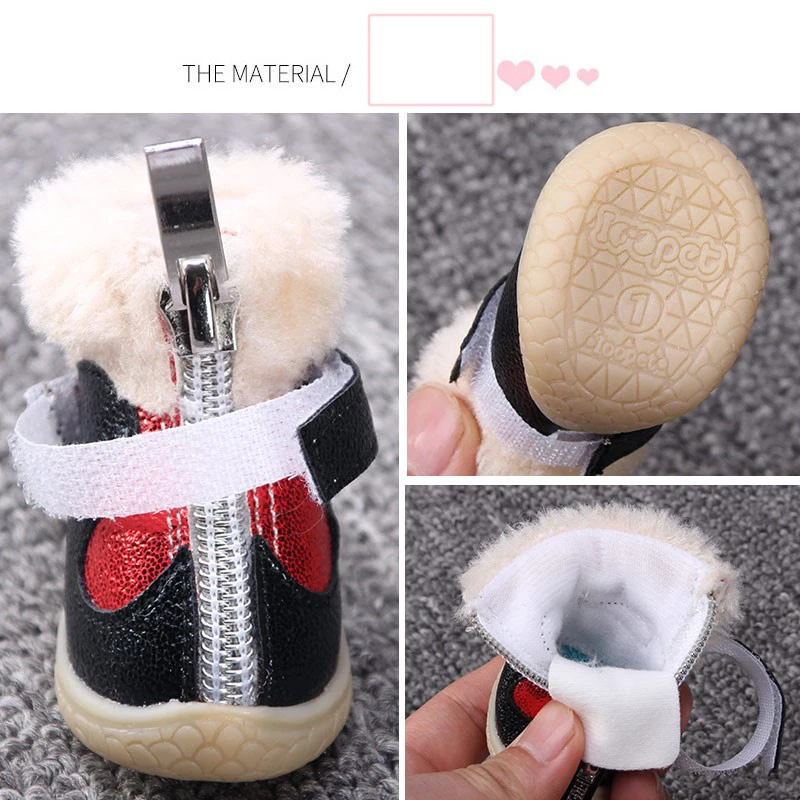 Love Bling Winter Shoes For Dogs Lot Anti-slip Cute Waterproof Black Warm Boots For Puppy Animal Clothing & shoes Size Products