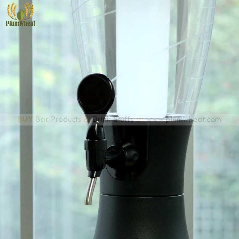 2 Pieces in 1 Carton, Black Beer Dispenser Tower with Big Ice Tube, 4 Liters, High Quality, for Bar Restaurant Party, Men's Gift image 3