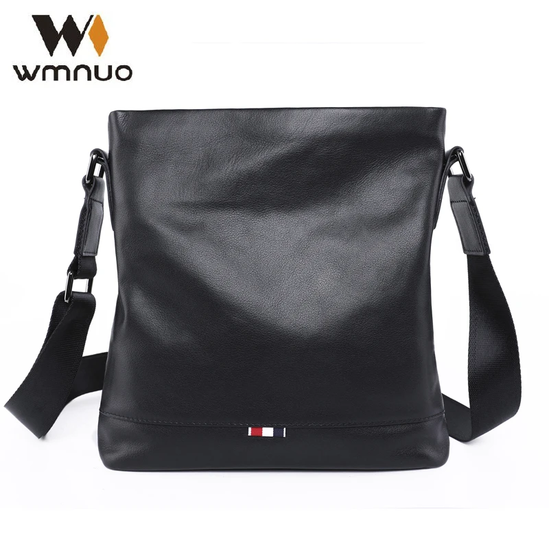 

Wmnuo 2020 New Shoulder Bag Men Solid Genuine Leather Male Handbag Soft Cowhid Leather Crossbody Bag Fashion Business Bag Hot