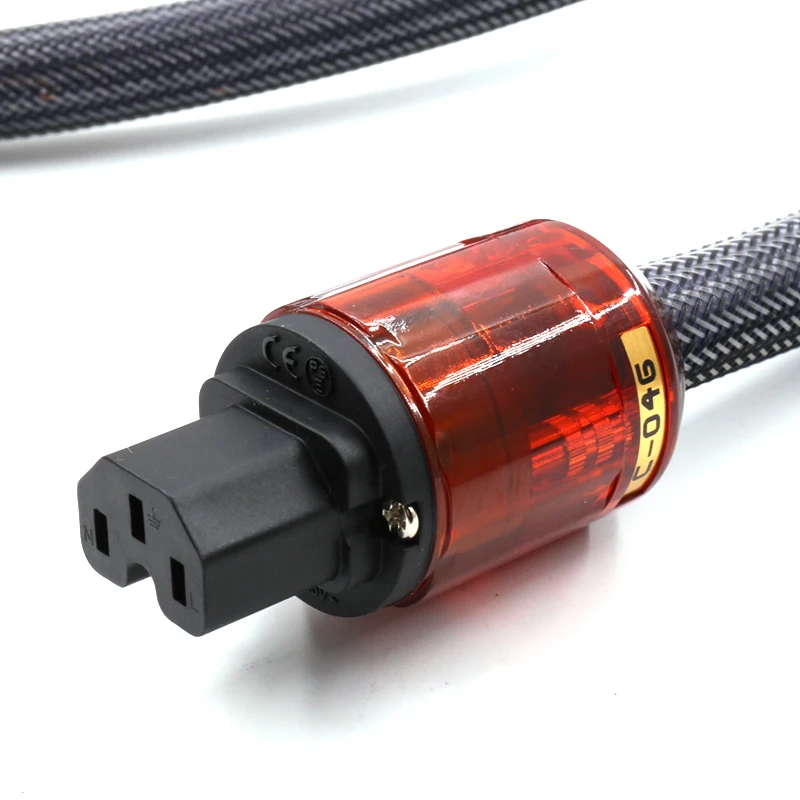 Hifi 5N OFC Pure Copper Solid Core EU version power cablewith P-04E/C-046 EU version connector plug