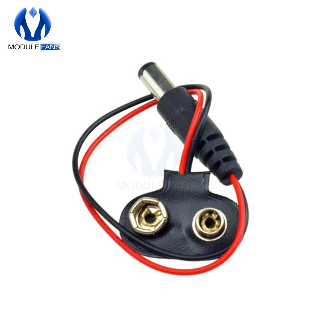 5PCS Experimental 9V Battery Snap Power Cable to DC 9V Clip Male Line Battery Adapter For Arduino R3 DIY Jack Connector