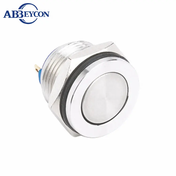 16174 16mm flat head momenatry function flat lens push button switch