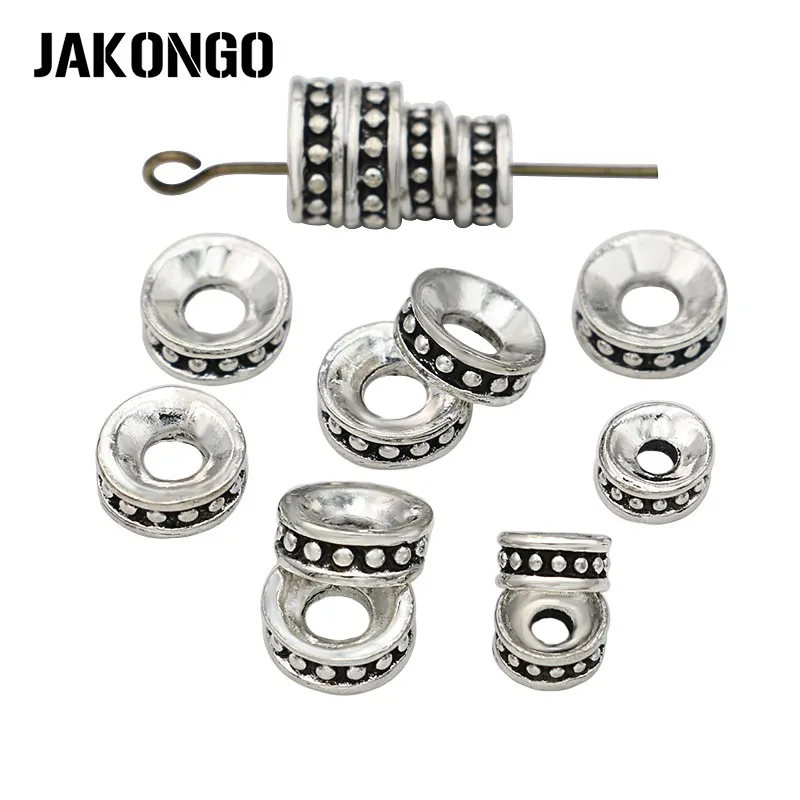 40Pcs Antique Silver Plated Round Spacer Beads for Jewelry Making Bracelet Loose Beads DIY Handmade Accessories - AliExpress 36