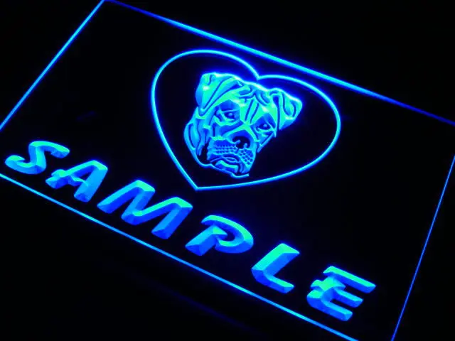 

vb-tm Name Personalized Custom American Bulldog Dog House Home Neon Light Signs with On/Off Switch 7 Colors 4 Sizes