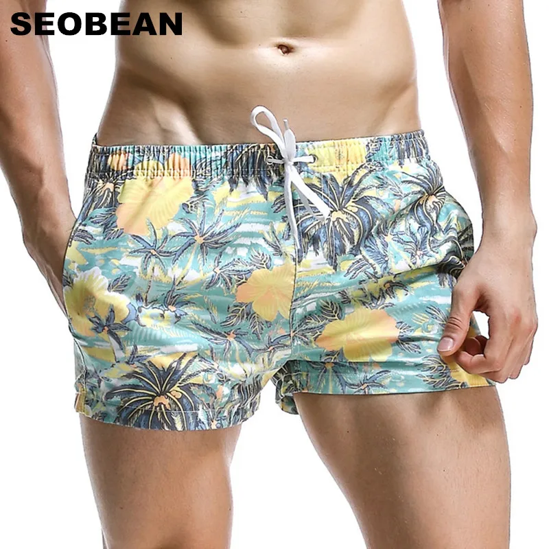 SEOBEAN Summer Style Board Shorts Men Seaside Beach Holiday Shorts Men's Swim Trunks Quick Dry Shorts