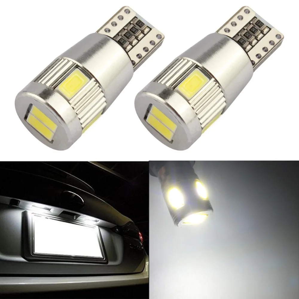 

100X CANBUS T10 W5W 194 168 LED Auto Car Led 5730 SMD 6 LED W5W 12V No Error Interior Parking White Clearance Head Light Bulb