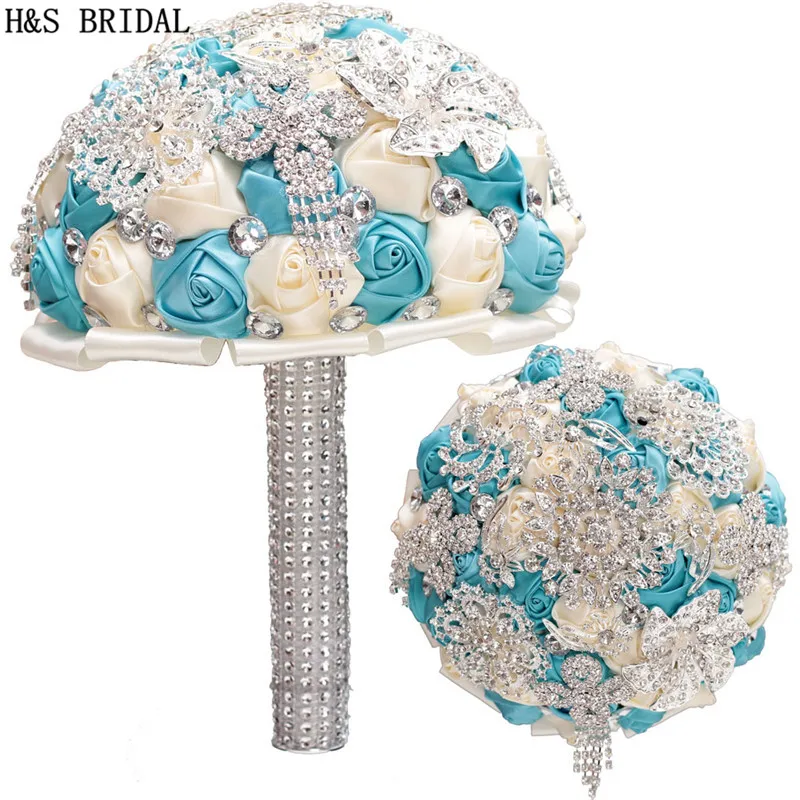 

H&S BRIDAL Crystals Wedding Bouquet wedding accessories Bridal Bouquets Artificial Wedding Bouquets matrimonio