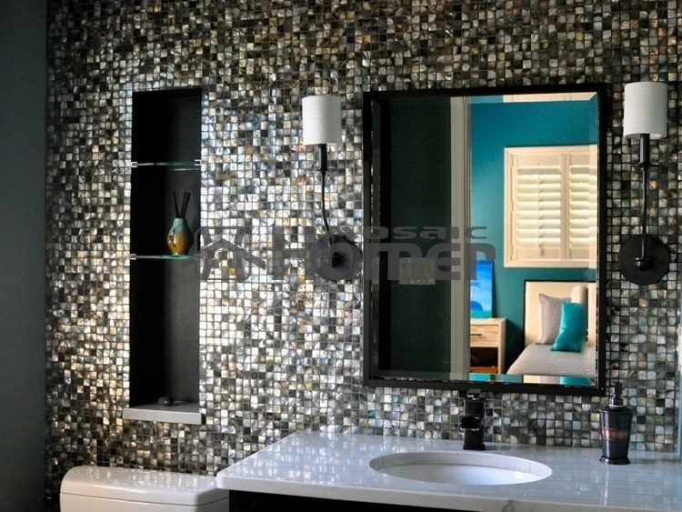 black mother of pearl tiles luxury tiles for kitchen backsplash and bathroom wall and floor