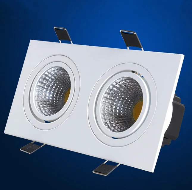 Double 2x7W Dimmable COB Ceiling downlight Recessed Cabinet Lamp 85-245V  With led driver