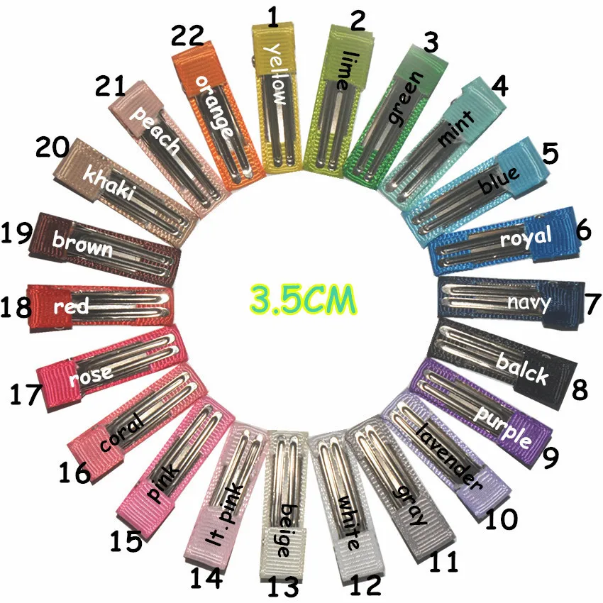 

100 pcs/lot Partially Lined Alligator Clips Double Prong Hair Clips You choose color