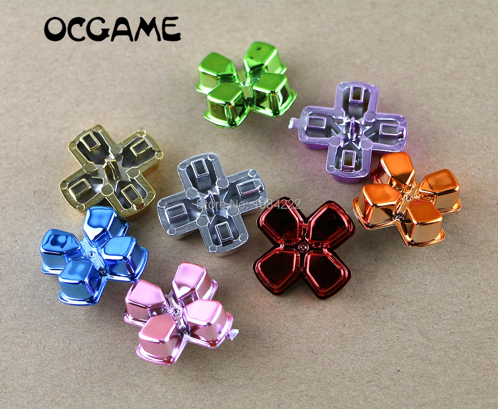 50pcs/lot 8 colors full Chrome cross button controller button For PS4 Wireless Controller