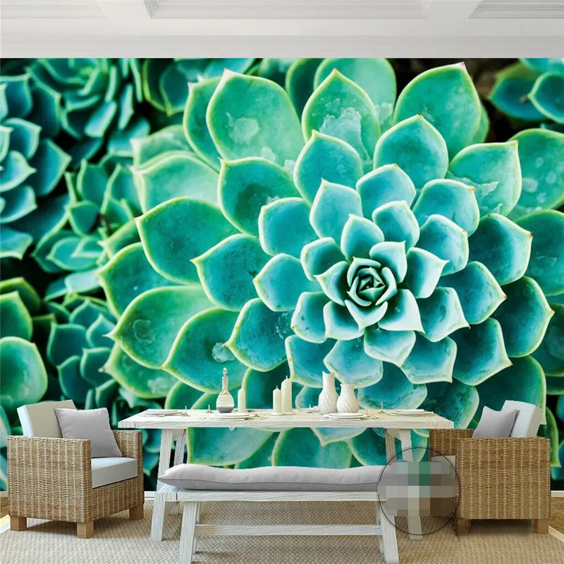 

beibehang Large Painting Home Decor Green jade flower Hotel Background Modern Mural for Living Room De Pared 3d Wallpaper