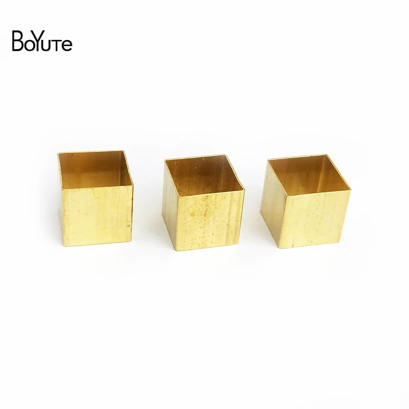 BoYuTe (100 Pieces/Lot) Metal Brass 10*10*10mm Square Tube Beads Diy Jewelry Accessories Wholesale