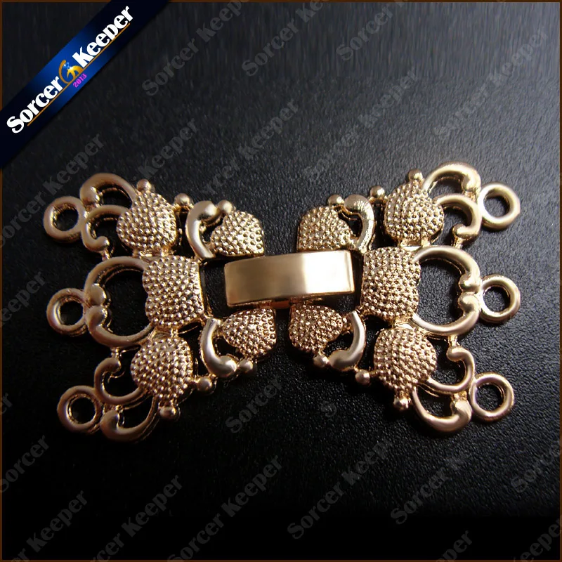 5 PCS/lot Jewelry Findings Components Vintage Gold Clasps Flower Filigree Metal Copper Diy Pearl Beads Necklace Toggle Connector