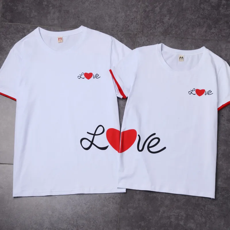 Lovers T Shirt For Couples And Lovers Clothes Lovers tshirt Summer Shirt Men & Women Heart Love T-shirts Shape Shirt Clothes