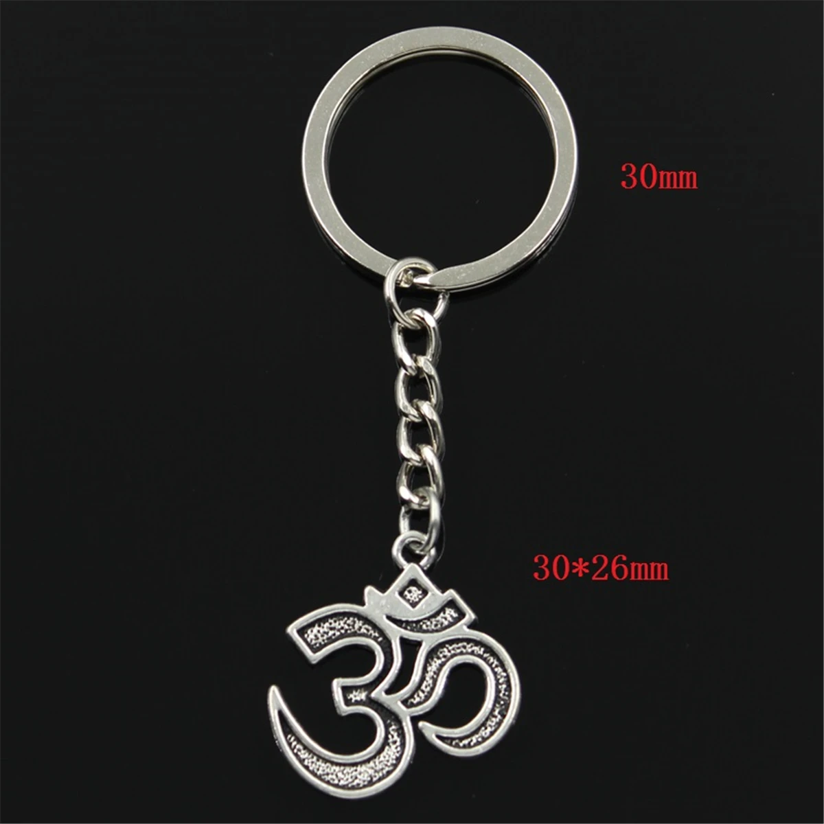 New Keychain 30x26mm Yoga Om Pendants DIY Men Car Key Chain Ring Holder Keyring Souvenir Jewelry Gift