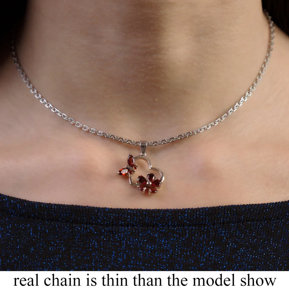 GEM'S الباليه الصلبة 585 14K 10K 18K الذهب 925 الفضة قلادة فراشة الزهور قلادة مع العقيق الطبيعي للنساء الحلو هدية