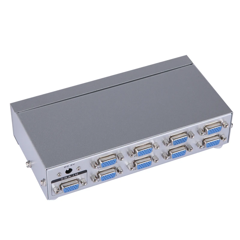 8 Port VGA Splitter Box 1 In 8 Out Distributor 8 Monitors Display Same Image Synchronously High Resolution MT-VIKI Maituo 2508