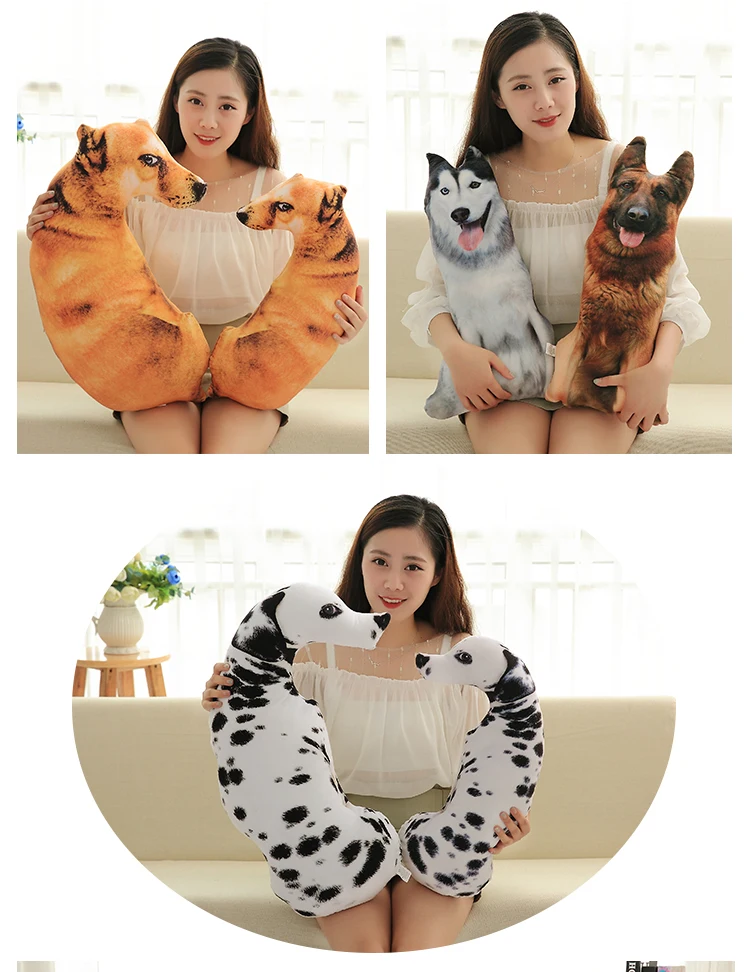 50cm Nette Simulation Hund Plüsch Spielzeug 3D Druck Stofftier Hund Plüsch Kissen Gefüllte Cartoon Kissen Kinder Puppe Hause decro Geschenk – Detail 4