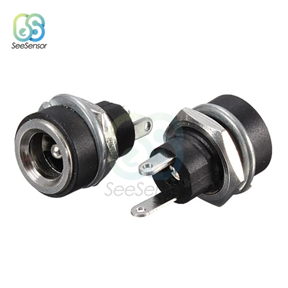 10 Chiếc DC Jack Cắm Ổ Cắm Nữ Bảng Điều Khiển Gắn Đầu Kết Nối 5.5Mm 2.1Mm Cắm DC-022 DC-022B DC-025M 5.5X2.1Mm