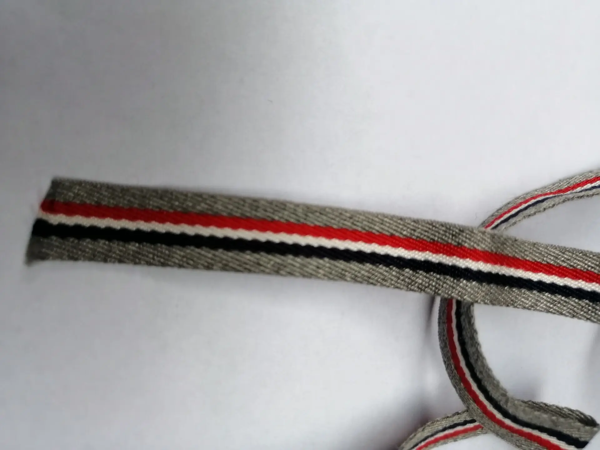 New 10mm 20mm 2 meter Length grey red grosgrain Ribbon Printed stripe Ribbons  DIY Handmade Clothing Bags accessories material