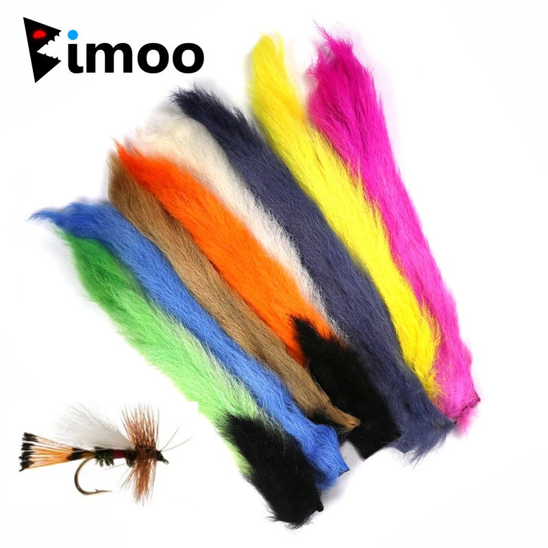 Bimoo 1PC Calf Tail Dry Fly Material for Fly Tying Wing Material Hair Wings Parachutes Trudes Dry Flies Making Multi-colors