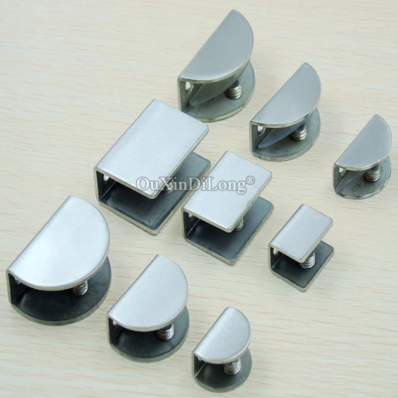 High Quality 20PCS Stainless Steel Glass Clamps Clips Board Frame Glass Shelf Fixed Holder Support Brackets Connectors