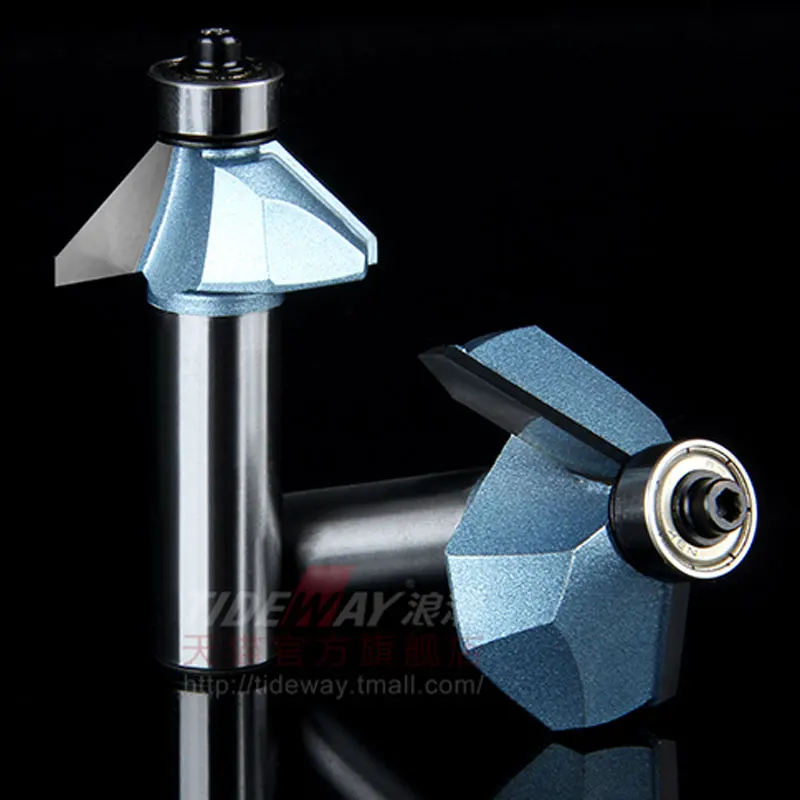 Woodworking CNC Cutter Chamfer Cutter Router Bit Horse Nose Bit 45Deg 1/4*1/4 Tideway 3185