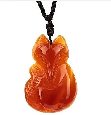 

Красный агат лиса кулон в виде королевы Ожерелье защита заземления камня