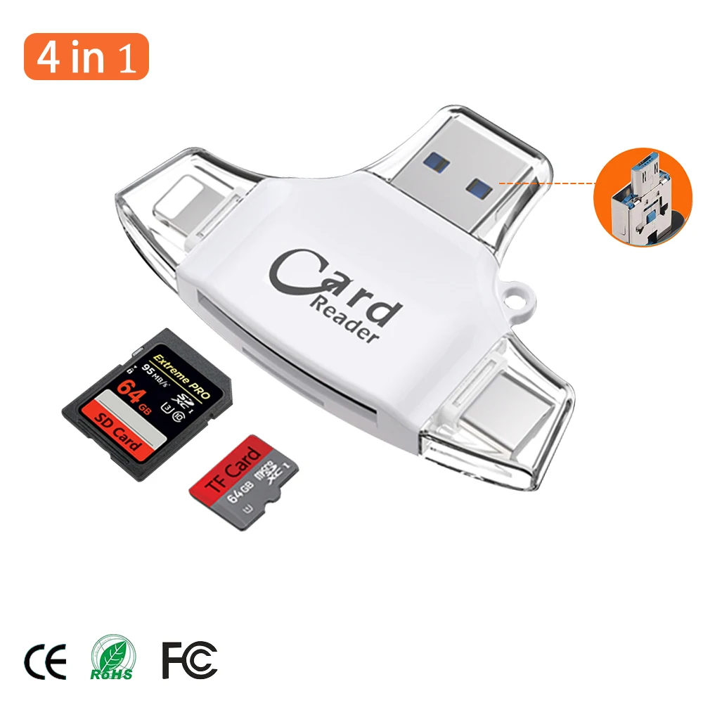 Micro SD TF Card Reader Flash Memory card adapter for Apple iPhone iPad Android Phone MacBook Computer