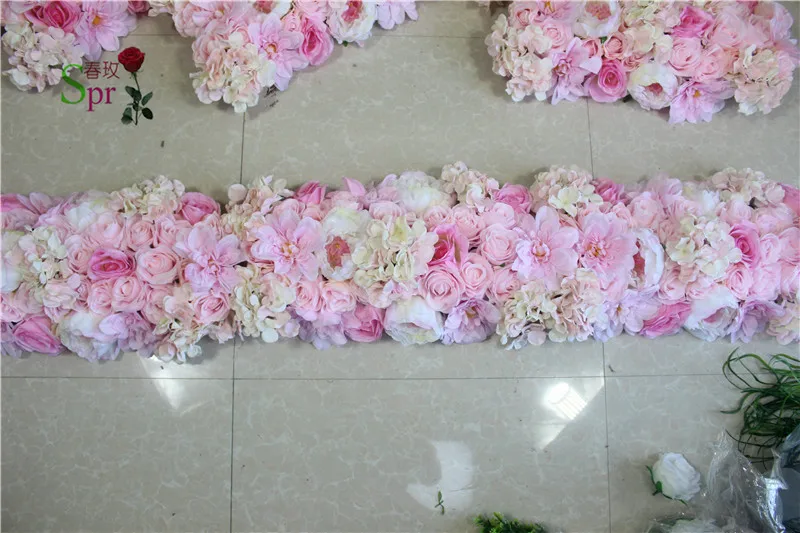 SPR Free Shipping white table runner arch row flowers 10pcs/lot wedding decoration flower wall backdrop table centerpiece floral