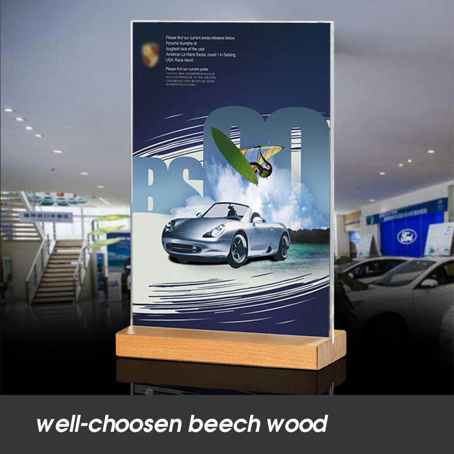 A6 Da Tavolo in Acrilico Tenda Menu Segno Del Basamento Del Supporto Double Sided Fondo di Carico Display Da tavolo Stand Ritratto di Stile Menu