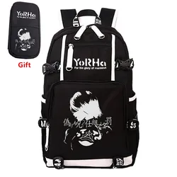 NieR:Automata Type 2B Printing Game Backpack Canvas Travel Bagpack USB Charging Laptop Backpack Gift Pen Bags Women Rucksack