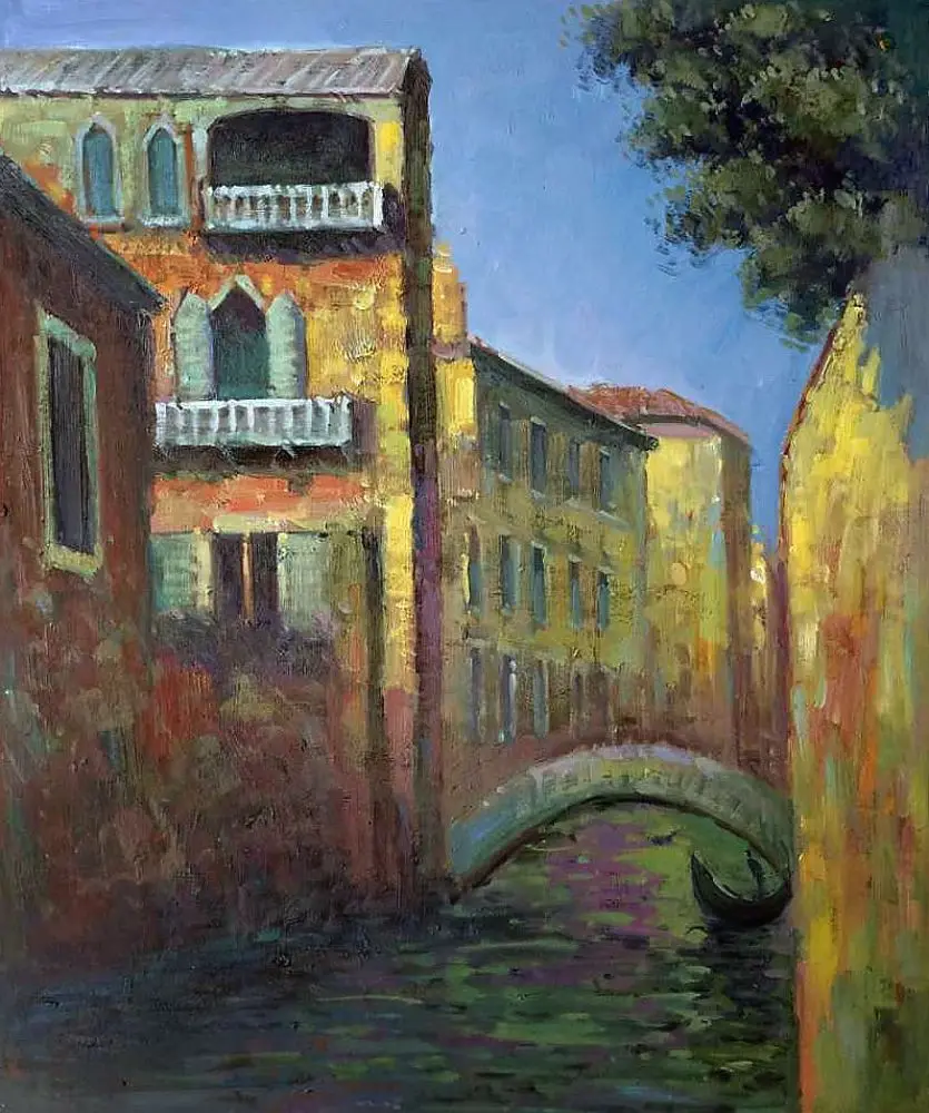 

High Quality, Landscape Fine Art, Venice, Rio della Salute by Claude Monet Painting, Street Scenes Oil Painting, Wall Decor