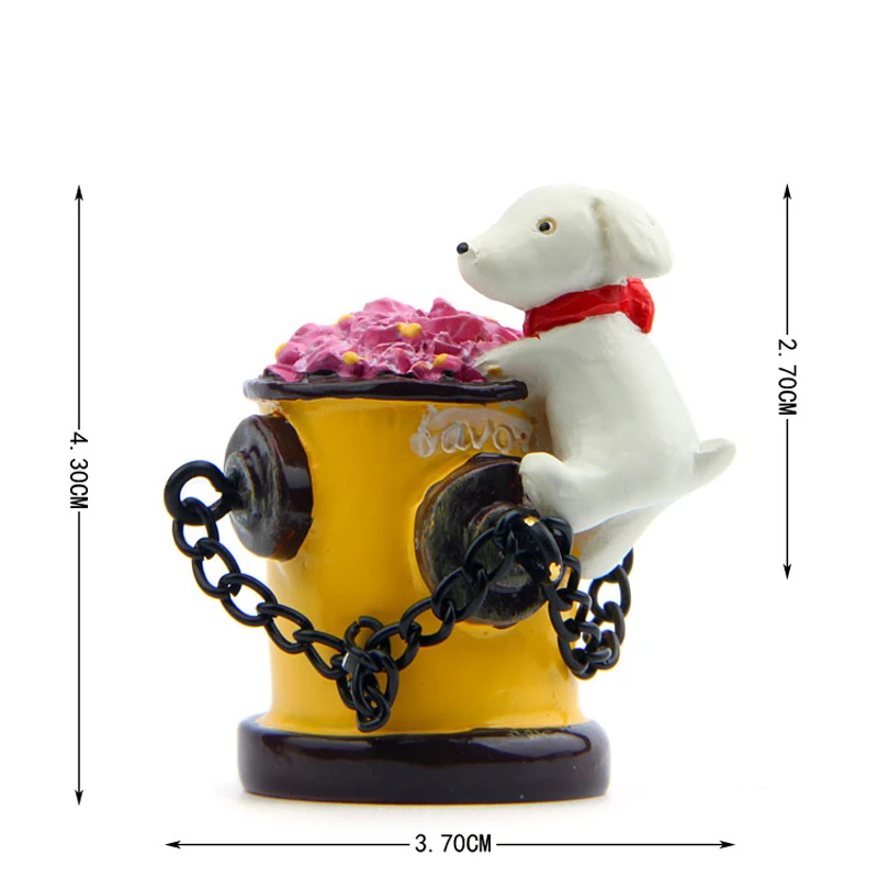 Japanes Zakka Puppy Firefighting Flower Model Toys Kawai Dog Toys Decoration Ornaments Decor Children Toy Home Decor