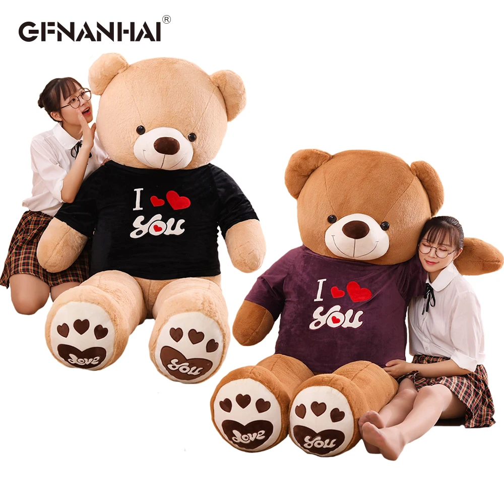 

1pc 80/100cm Cute I LOVE YOU Dressing Teddy Bear Plush Toy kawaii Animal Bears Dolls Stuffed Pillow Children Girls Birthday Gift