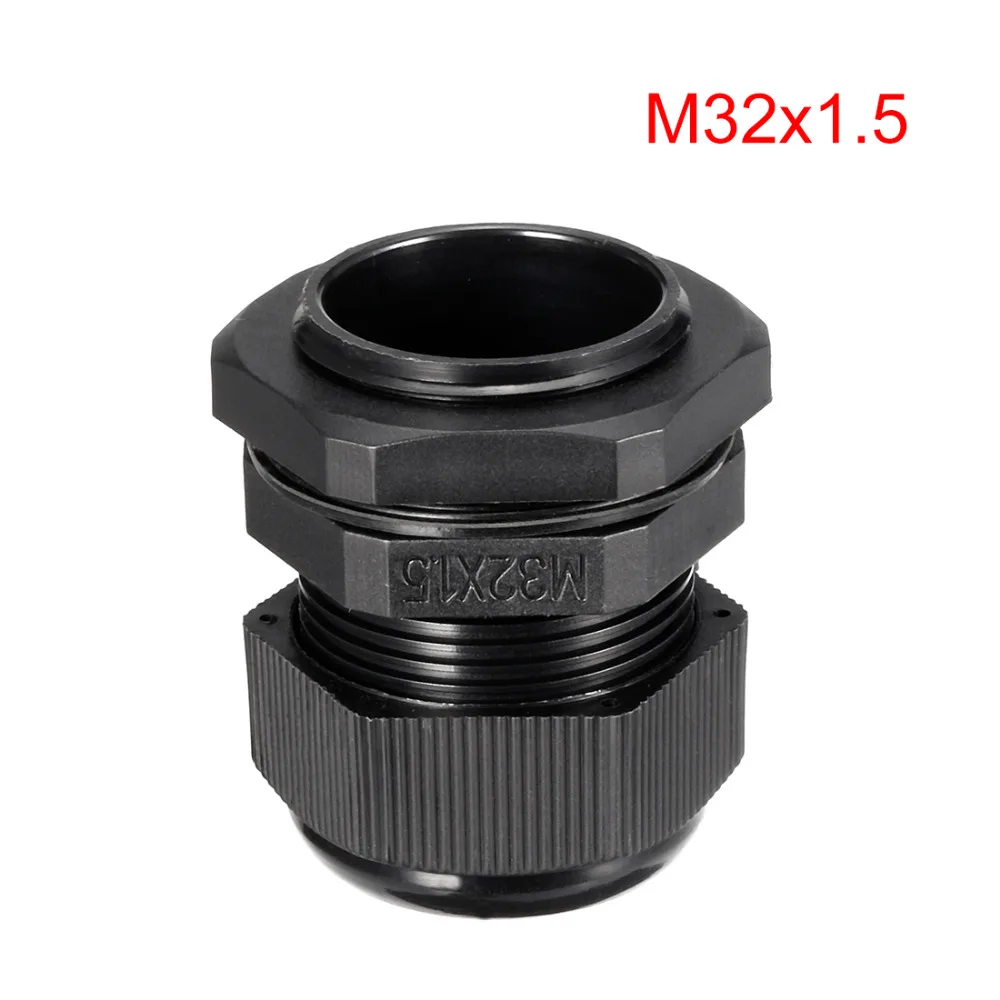 Uxcell الأسود 2 قطعة/الوحدة M32/M25/PG25/PG13.5 البلاستيك كابل الغدة المياه مقاومة موصل الكهربائية سلك المفاصل اكسسوارات