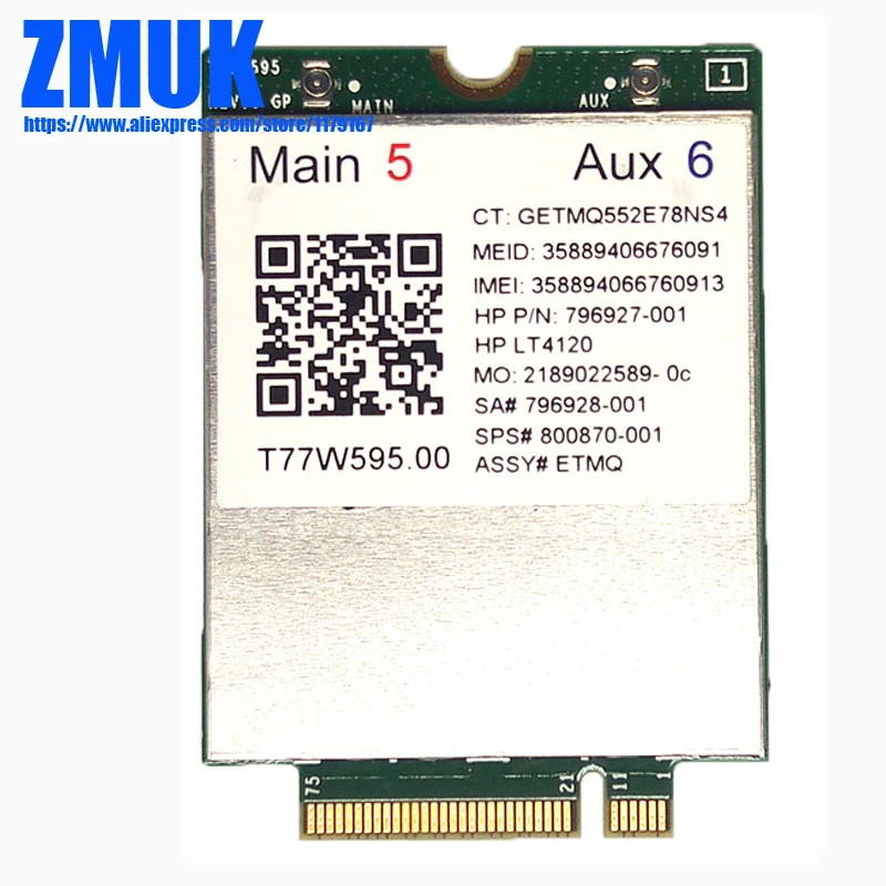 IT4120 T77W595 4G WWAN M.2 150Mbps Module For HP EliteBook 745 7455 820 828 G3 Series,SPS 796928-001 800870-001