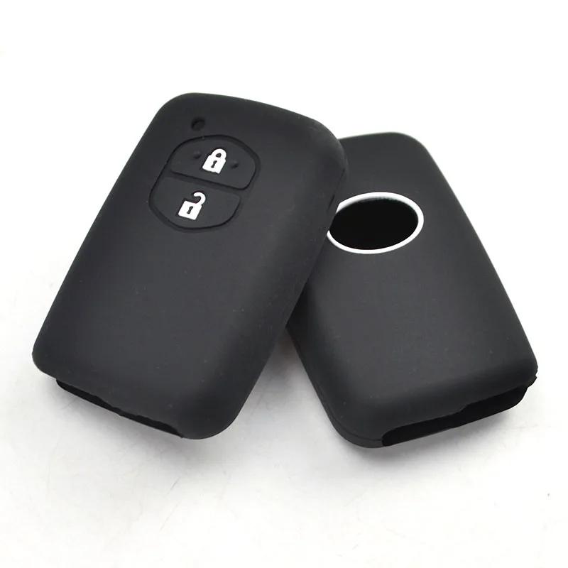 For Toyota RAV4 Land Cruiser Camry Highlander Prado Prius Yaris Corolla Vitz Silicone Remote Key Case Shell Cover 2 Button