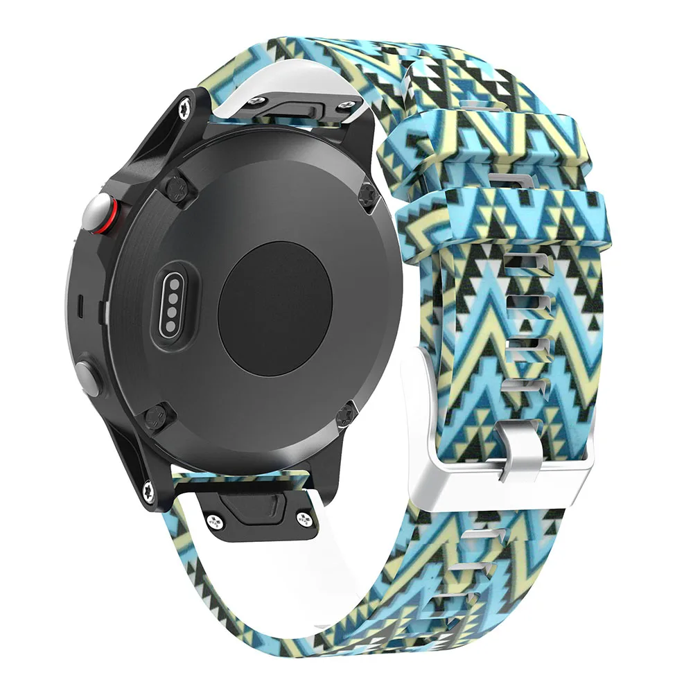 22mm Watch band Quick Release Wrist Band Watch Strap for Garmin Fenix 5 forerunner 935 Easyfit Printed Fashion Sports Silicone