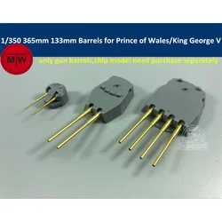 1/350 Scale 365mm 133mm Brass Barrels for Tamiya 78010 78011 Prince of Wales/King George V Model