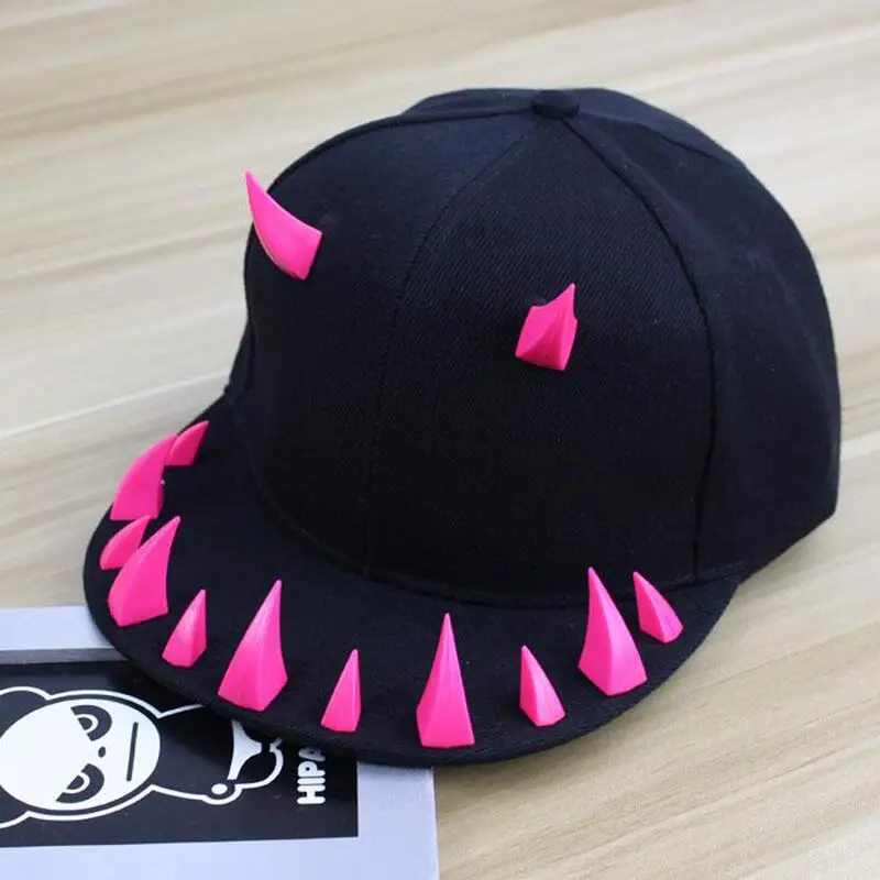 Wholesale Novelty Horn Snapback Caps Men Punk Snapback Baseball Caps Women Punk Horns Cap Hip Hop Hats boy girl 2 colors