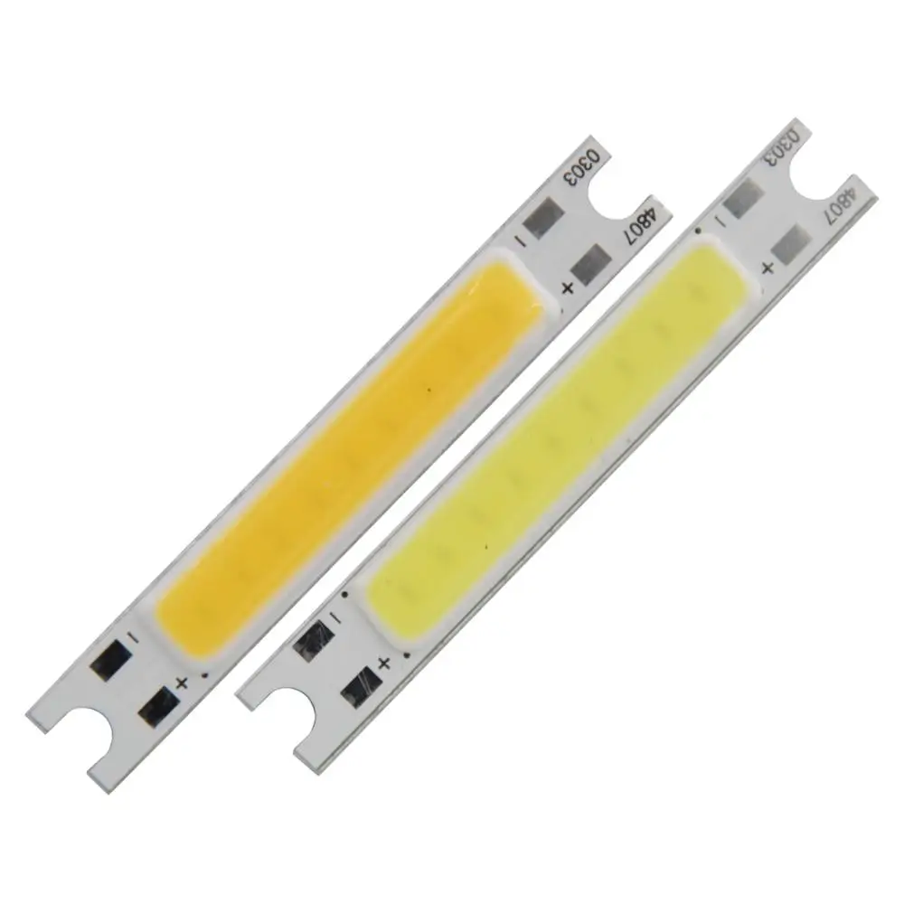 10PCS Promotion 48mm*7mm 3W DC 9V LED COB Strip Bulb Flip Chip on Board High Lumen Light Source Module for Wall Lamp