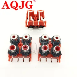 RCA Core Socket 4 Hole STB TV Plug AV JACK RCA Socket Input Audio And Video Socket AV4-8.4-13 1PCS
