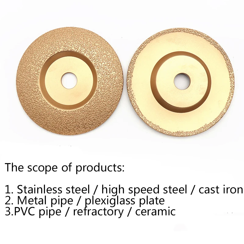 1 pcs 100/125/150/180 มม. Brazed เพชรบดล้อกรวด 35 46 Brazing บดสำหรับแก้วเซรามิคเครื่องบดเหล็กเครื่องมือ