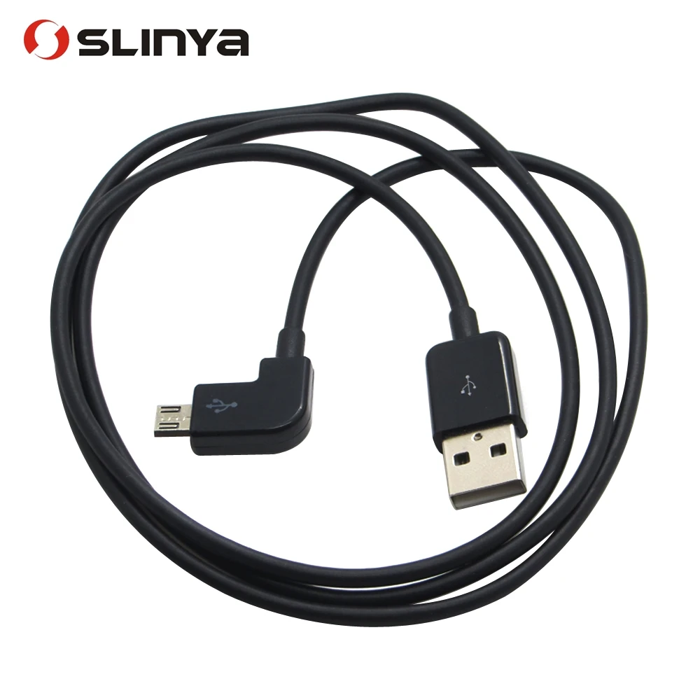 100pcs/lot 1M Right Angle 90 Degrees 5Pin Micro USB Cable for Samsung Android Phone PDA MP3 MP4